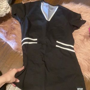 Black and white greys anatomy scrub top